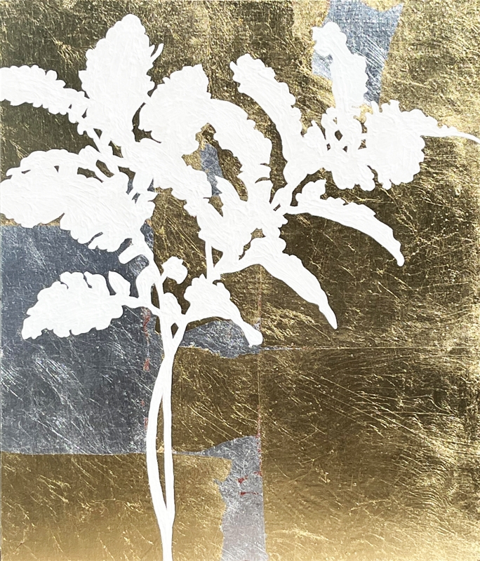 10. J. Sykes SMALL SOLACES, 2024, gold + silver foil & gesso on panel, 13.5 x 11.5 �500 120 800