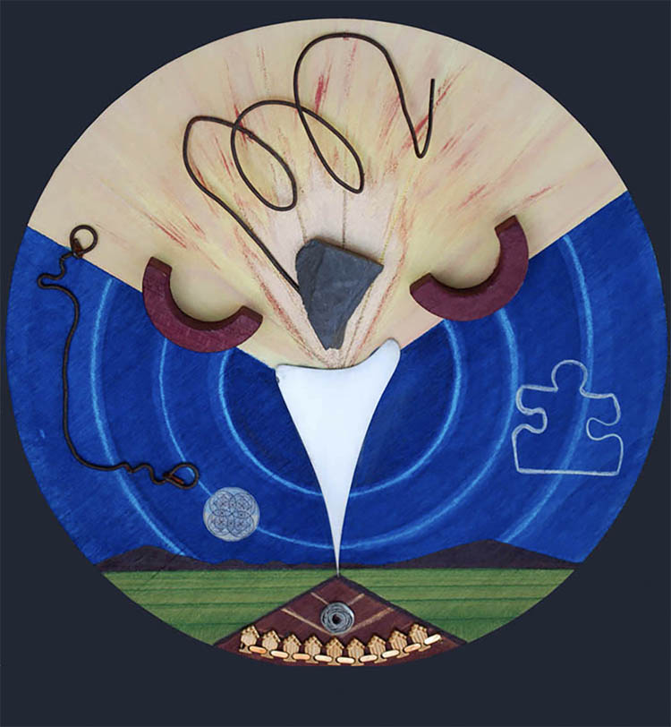 As Above So Below. 10_x 10_ diam. MixMed on woodjpg copy