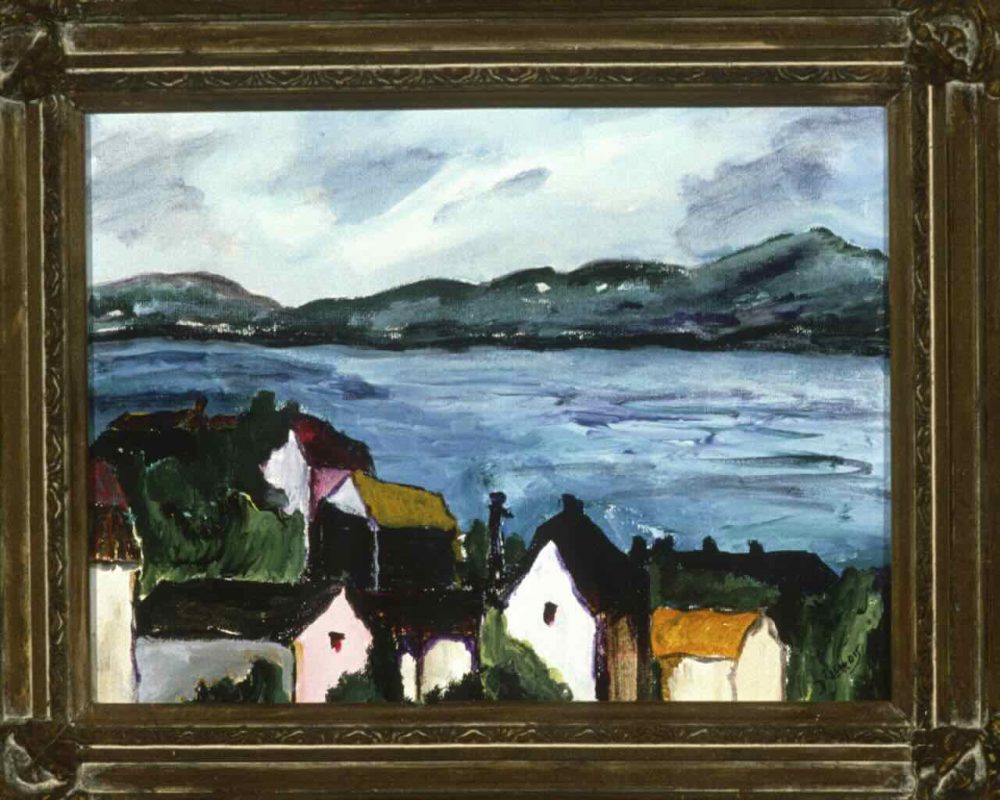 D'Harris_Houses by the Lake_9x12 in. Oil