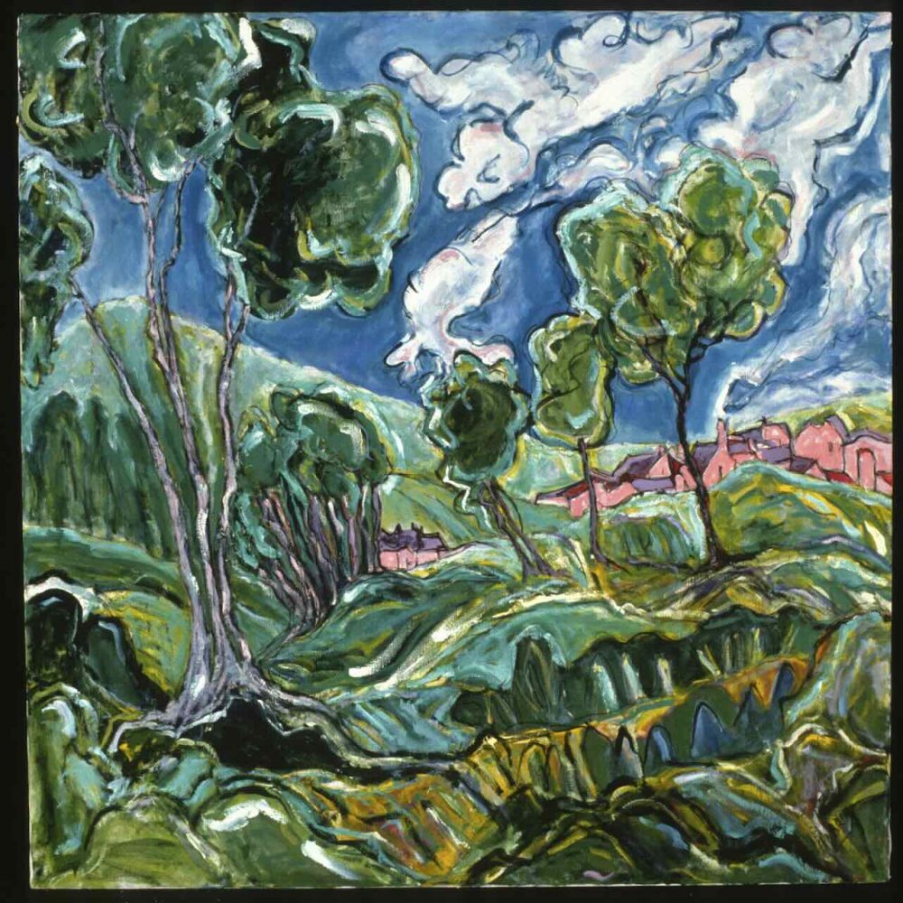 D'Harris_Little Pink Houses_39x39 in. Oil