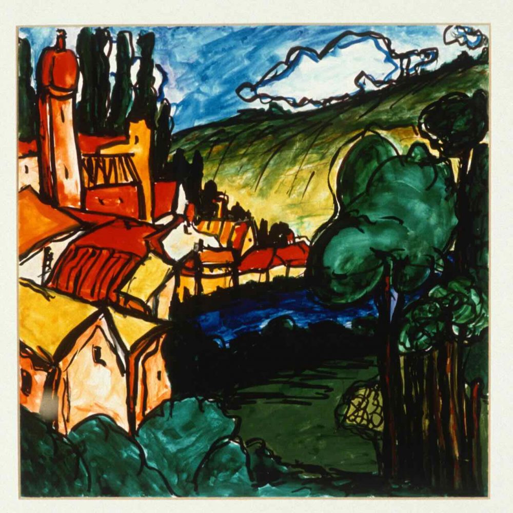 D'Harris_Red Steeple_18x18 in. Watercolor